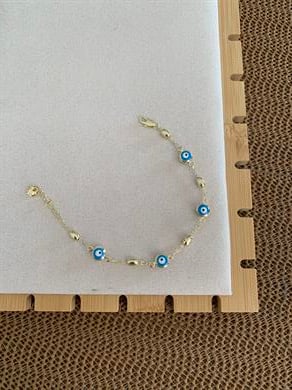 Vip Gold Kapsül Nazar Boncuk Sıralı Bileklik