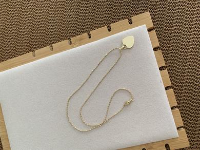 Vip Gold Kapsül Zincirli Plaka Kalp Kolye