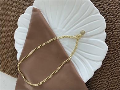 Vip Gold Klasik Zincir Zirkon Taşlı Daire Kilit Uçlu Kolye