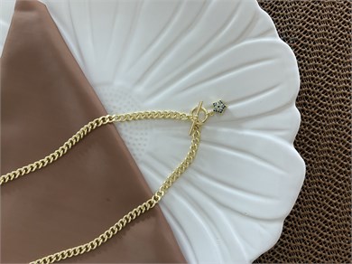 Vip Gold Klasik Zincir Zirkon Taşlı Mavi Yıldız Kilit Uçlu Kolye