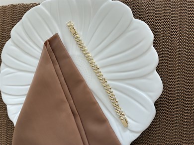 Vip Gold Klasik Zincir Zirkon Taşlı Tasarım Bileklik