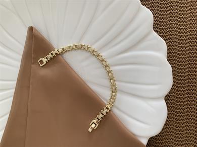 Vip Gold Komple Zirkon Taşlı Çubuk Sıralı Bileklik