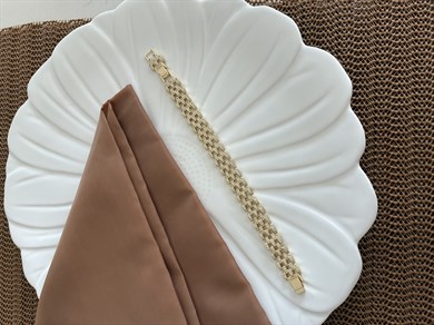 Vip Gold Komple Zirkon Taşlı Kalın Hasır Bileklik