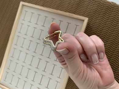 Vip Gold Komple Zirkon Taşlı Yıldız Tasarım Küpe