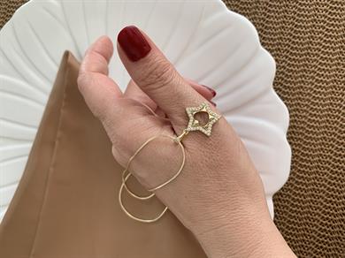 Vip Gold Küp İtalyan Zincir Zirkon Taşlı Yıldız Kolye