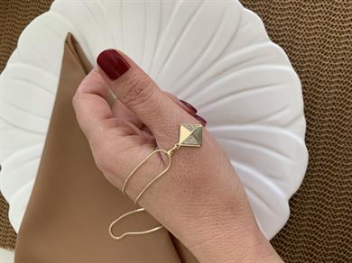 Vip Gold Küp İtalyan Zincir Zirkon Taşlı Kare Kolye