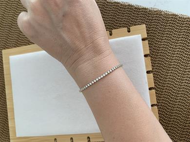 Vip Gold Mini Kare Taşlı Su Yolu Bileklik