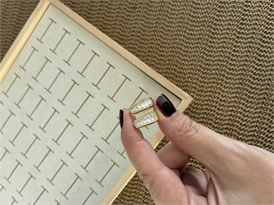 Vip Gold Ortası Baget Taşlı Su Yolu U Küpe
