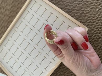 Vip Gold Ortası S Sıralı Halka Küpe