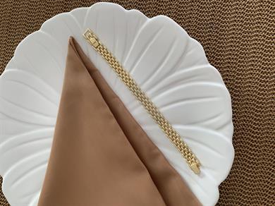 Vip Gold Ortası Zirkon Taşlı Hasır Bileklik