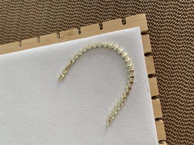 Vip Gold Petekli Tek Taş Sıralı Tasarım Bileklik 