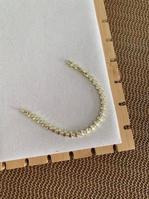 Vip Gold Petekli Tek Taş Sıralı Tasarım Bileklik 