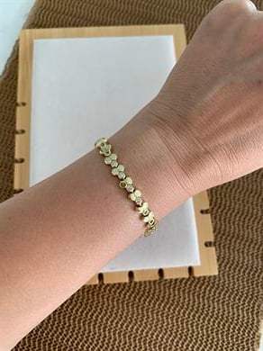 Vip Gold Petekli Tek Taş Sıralı Tasarım Bileklik 