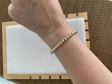 Vip Gold Pırıltı Büyük Dorika Sıralı Bileklik