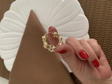 Vip Gold Pırıltılı Burgu Halka Küpe