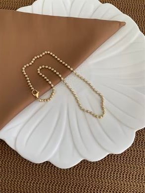 Vip Gold Pırıltılı Disko Topçuklu Kolye