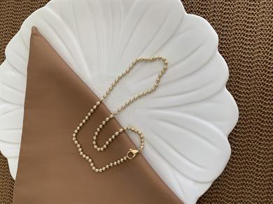Vip Gold Pırıltılı Disko Topçuklu Kolye