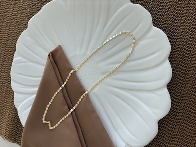 Vip Gold Pırıltılı Ezme Düğüm Zincirli Kolye
