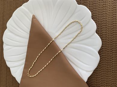 Vip Gold Pırıltılı Ezme Kapsül Sıralı Kolye