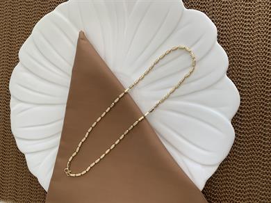 Vip Gold Pırıltılı Ezme Kapsül Sıralı Kolye