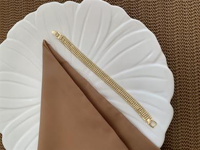 Vip Gold Pırıltılı Hasır Zincir Bileklik