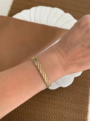 Vip Gold Pırıltılı Hasır Zincirli Bileklik