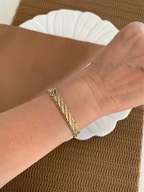 Vip Gold Pırıltılı Hasır Zincirli Bileklik