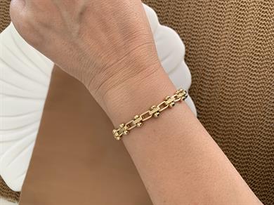 Vip Gold Pırıltılı İç İçe Topçuklu Zincir Bileklik