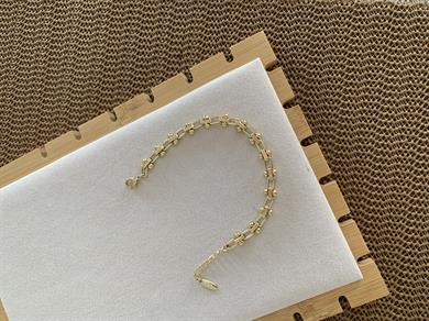 Vip Gold Pırıltılı İç İçe Topçuklu Zincir Bileklik