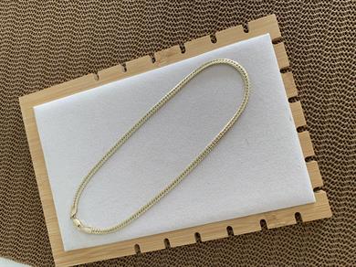 Vip Gold Pırıltılı Örgü Zincirli Kolye