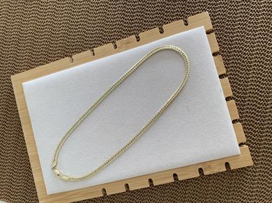 Vip Gold Pırıltılı Örgü Zincirli Kolye