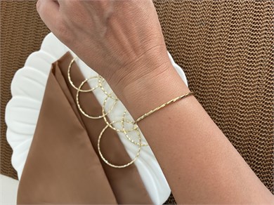 Vip Gold Pırıltılı Tel Tasarım Bileklik