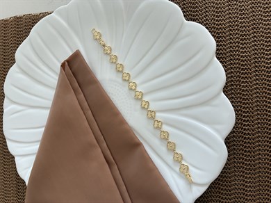 Vip Gold Pırıltılı Yonca Sıralı Bileklik