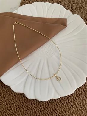 Vip Gold Pırıltılı Zirkon Taşlı Daire Sallantılı Cocher Kolye