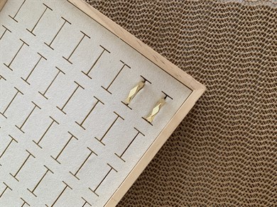 Vip Gold Plaka Beşgen Halka Küpe