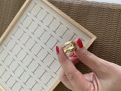 Vip Gold Plaka Beşgen Halka Küpe