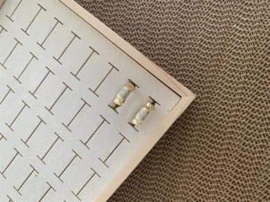 Vip Gold Plaka Biyeli Zirkon Taşlı Halka Küpe