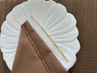 Vip Gold Plaka Boru Üçgen Sıralı Bileklik