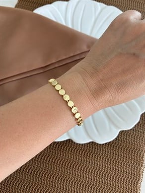 Vip Gold Plaka Daire Sıralı Bileklik