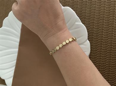 Vip Gold Plaka Daire Sıralı Tasarım Bileklik