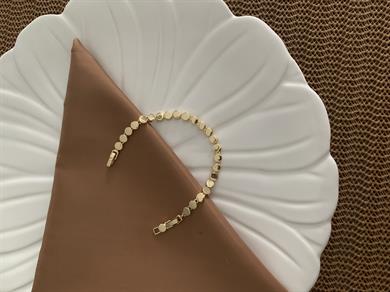 Vip Gold Plaka Daire Sıralı Tasarım Bileklik