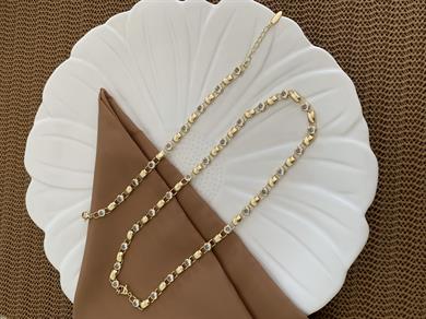 Vip Gold Plaka Daire Tek Taş Kolye Bileklik Set