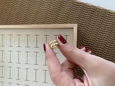 Vip Gold Plaka Damla Sıralı Mini Halka Küpe