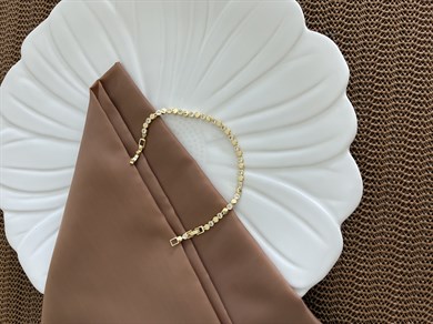 Vip Gold Plaka Gömme Tek Taş Sıralı Bileklik