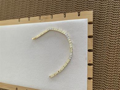 Vip Gold Plaka Küp Kare Baget Tek Taş Sıralı Bileklik