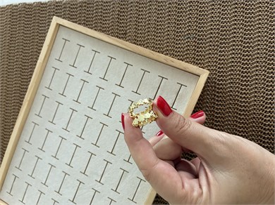 Vip Gold Mini Çiçek Sıralı Halka Küpe