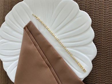 Vip Gold Plaka Zirkon Taş Kare Sıralı Bileklik