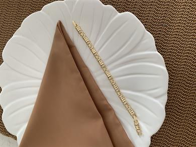 Vip Gold Plaka Zirkon Taşlı Boru Bileklik