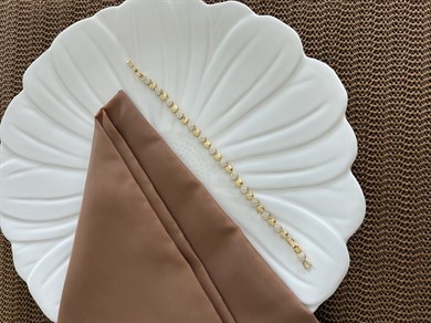 Vip Gold Plaka Zirkon Taşlı Daire  Sıralı Bileklik