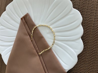 Vip Gold Plaka Zirkon Taşlı Mini Daire  Sıralı Bileklik